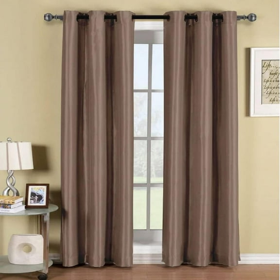 Sheetsnthings Blackout Curtain 42 x 84 Inch, Mocha Single Panel/Thermal Insulated Room Darkening Bedroom Curtain