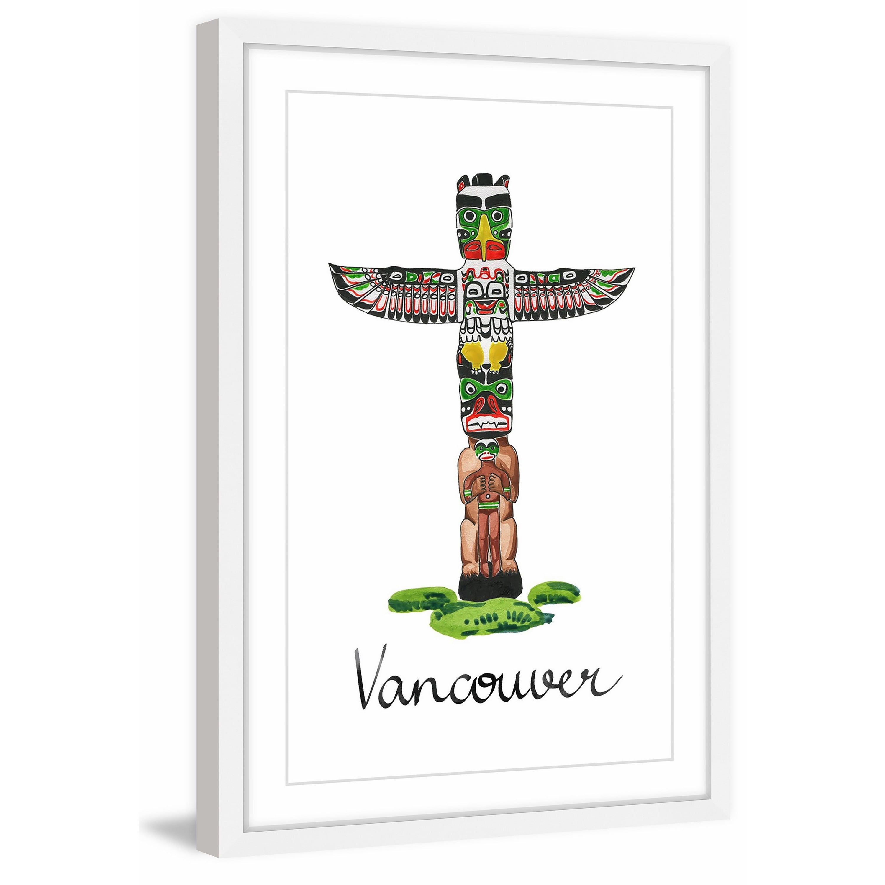 Marmont Hill ''First Nations Totem Pole'' Framed Painting Print