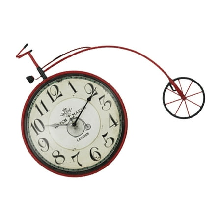 Vintage Nostalgic Decorative Bicycles Shape Wall Clock in Iron for Modern and Traditional Space Enhancing Ambiances