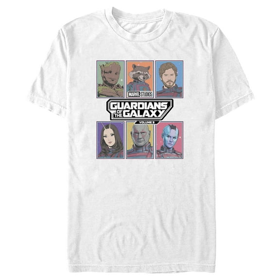 Men's Guardians of the Galaxy Vol. 3 Animated Squares Graphic Tee White 3X Large