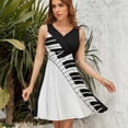 thumbnail image 7 of Black And White Piano Keyboard Sleeveless Dress Women Summer Evening Dresses Ladies Sundress, 7 of 7