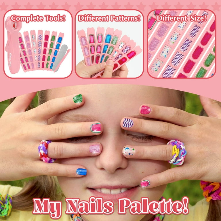 Nail Art Kit for Girls, Nail Polish Kit for Kids Ages 7-12 Years Old, Ideal