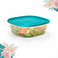 thumbnail image 3 of Rubbermaid TakeAlongs 2.9 Cup Food Storage Containers, Meal Prep Containers, Food Containers with Lids, Limited Edition Turquoise Blue, 4-Pack, 3 of 4