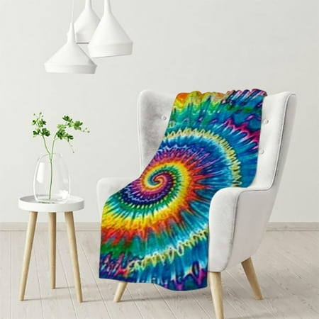 

WHKANG Tie Dye Blanket Gifts for Women Girls Sister Christmas Birthdays Valentines Unique Presents Soft Plush Warm Kids Adults Rainbow Sherpa 40x50in