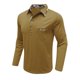 thumbnail image 4 of Men's Spring And Autumn Solid Color T-shirt Lapel 3 Button Open Placket Button Long Sleeved Top 3XL, 4 of 6