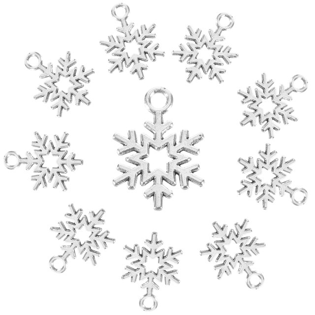 100pcs Jewelry Charms Snowflake Charms Snowflake Decor Snowflake Pendants DIY Accessories
