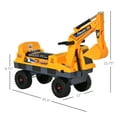 thumbnail image 3 of Qaba No Power Ride On Excavator Construction Digger Multi-Functional Truck Toy with 2 in 1 Design Detachable Digging Bucket and Grab Bucket, Music, Light, Yellow, 3 of 9