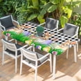 thumbnail image 2 of Easter Bunny Table Cloths for 6 Foot Rectangle Tables, Spring Easter Eggs Chicken Black White Plaid Patio Waterproof Elastic Fitted Tablecloths, Washable Rectangular Table Cover for Camping, 2 of 8