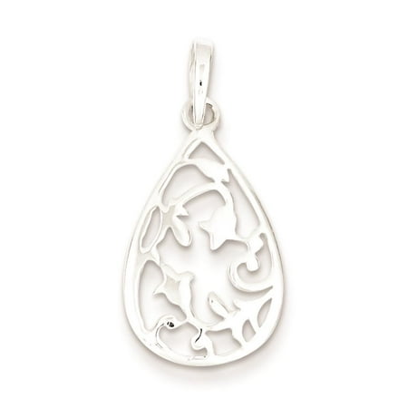925 Sterling Silver Filigree Oval Textured Back Charm Pendant