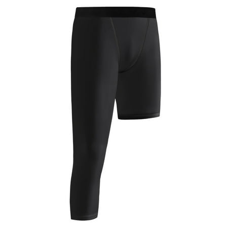 Youth Boys Compression Pants One Leg Compression Tights Leggings for Basketball 3/4 Athletic Pants Workout Base Layer