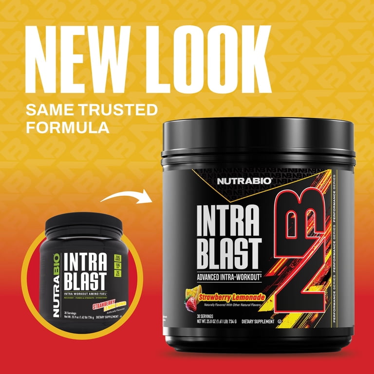 イントラブラスト　eaa NutraBio Intra Blast BCAA EAA Powder, 30 Servings, Strawberry