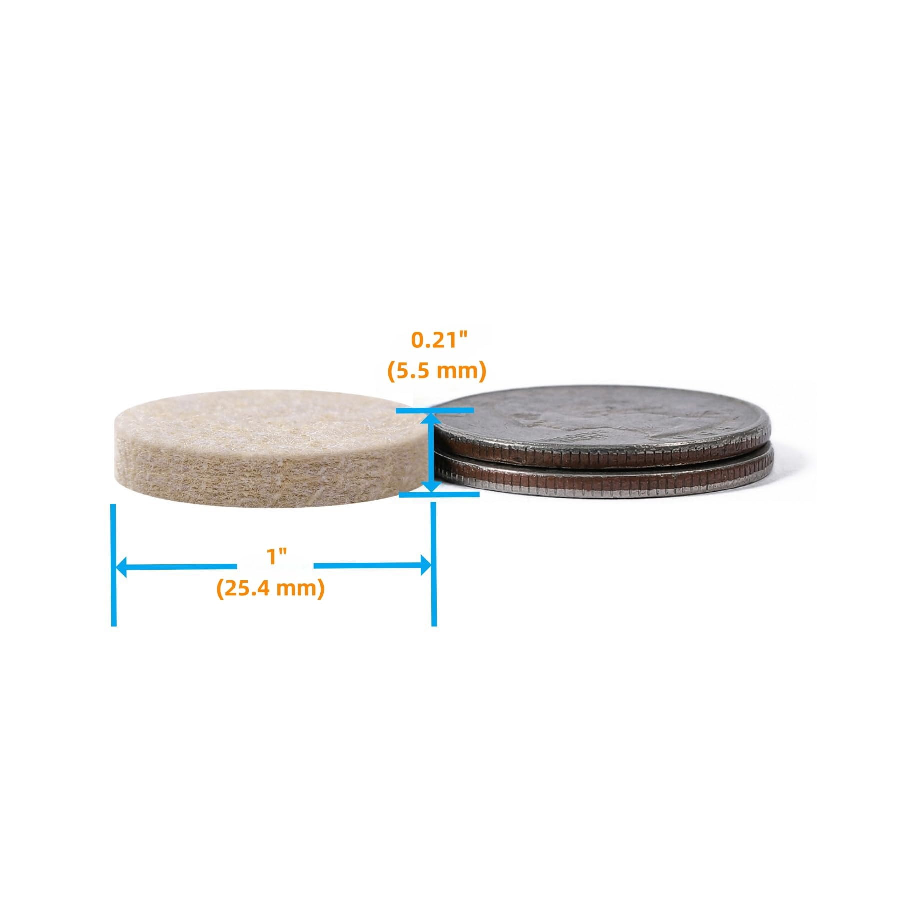 Felt Furniture Pads For Hardwood Floors - Self Adhesive Chair  Floor Protector Feet Sliders Moving Your Smoothly Anti Scratch 108 1" Round