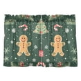 thumbnail image 7 of Yayeee Kitchen Curtains Tier Pair Light Filtering 27"x24" Rod Pocket Short Cafe Window Panel, Christmas Gingerbread, 7 of 7