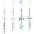 thumbnail image 1 of 4 piezas de lindos colgantes de medusas para teléfono celular, cordón de cadena con forma de estrella, correa para teléfono, accesorios para teléfono, 1 of 6