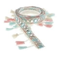 thumbnail image 2 of 2x 1 yarda de cinta de jacquard étnica con pompones y pompones con pompones, cinta con borlas, pompones de encaje, borlas con lentejuelas para decorac Zulema Cinta de encaje, 2 of 7