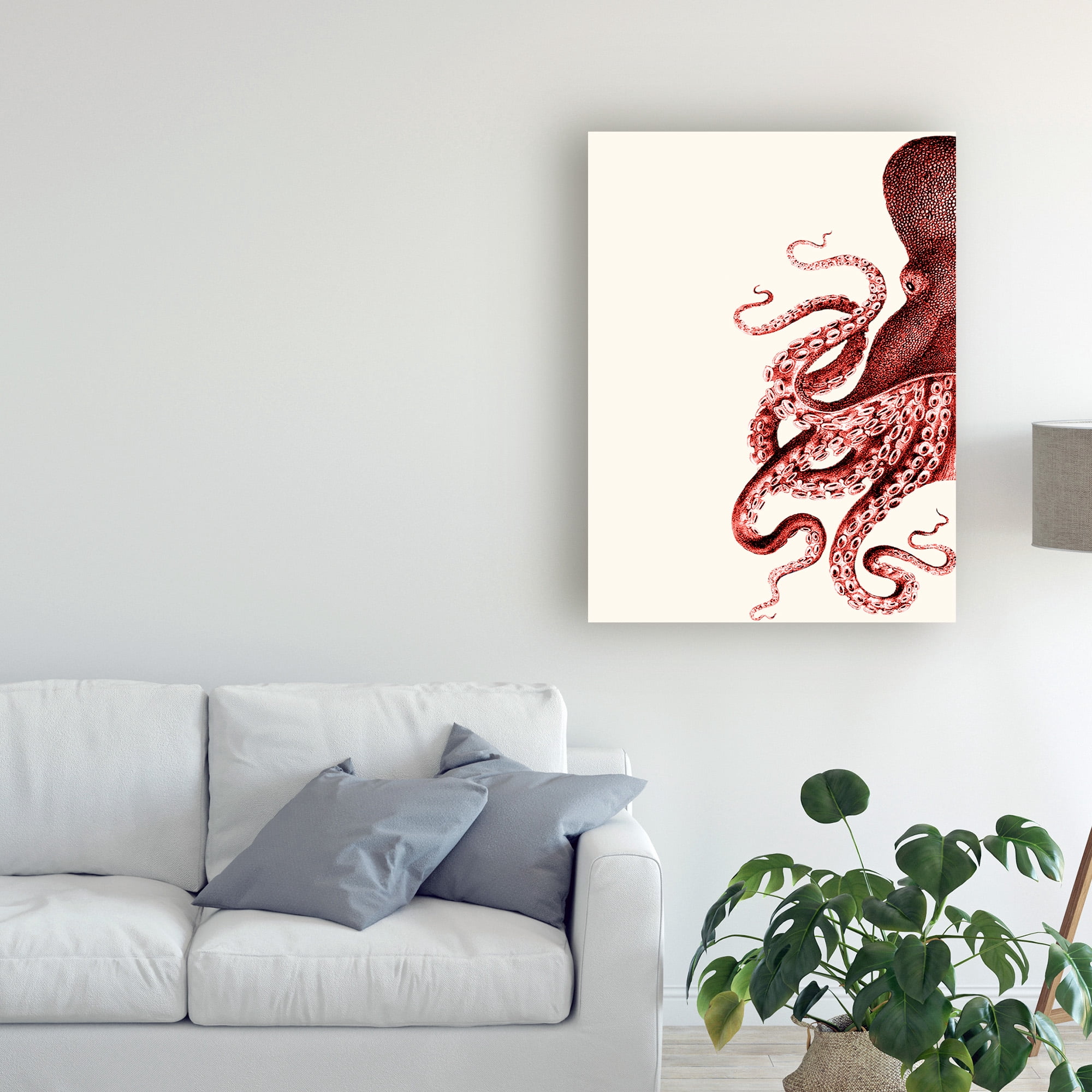 Trademark Fine Art 'Octopus Coral And Cream A' Canvas Art by Fab Funky