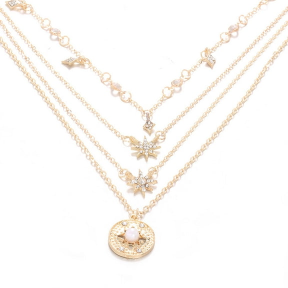 DESIGNICE Layered Necklaces,Alloy Chain Necklace Woman,Necklaces for Women,Gold