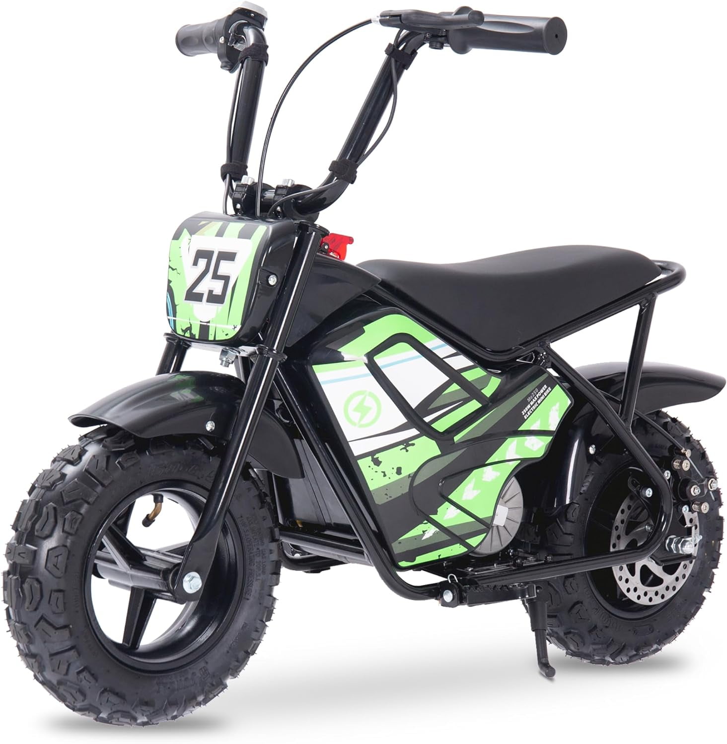 Electric Dirt Bike for Kids, 24V 250W Powerful Electric Motorcycle, 10mph Max Speed & 12 Miles Long-Range, 2-Speed Gear, Twist Grip Throttle, 12'' Fat Tire Bike for Ages 3-10