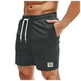 thumbnail image 1 of Mens Summer Solid Ventilate Shorts Elasticated Waisted Work Pants Beach Pants, 1 of 5