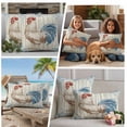 thumbnail image 5 of Retro Rooster Outdoor Waterproof Pillow Covers, Blue Farmhouse Animals Watercolor Decorative Square Throw Pillowcase Sofa Cushion Sham for Patio/Couch/Chair, 16"x16" 2 Pack, 5 of 8