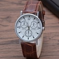 thumbnail image 4 of Tnobhg Men Quartz Watch Round Glass Dial Clear Print Legible High Accuracy Adjustable Faux Leather Wrist Strap Decorative Men Wristwatch Business Gift, 4 of 7