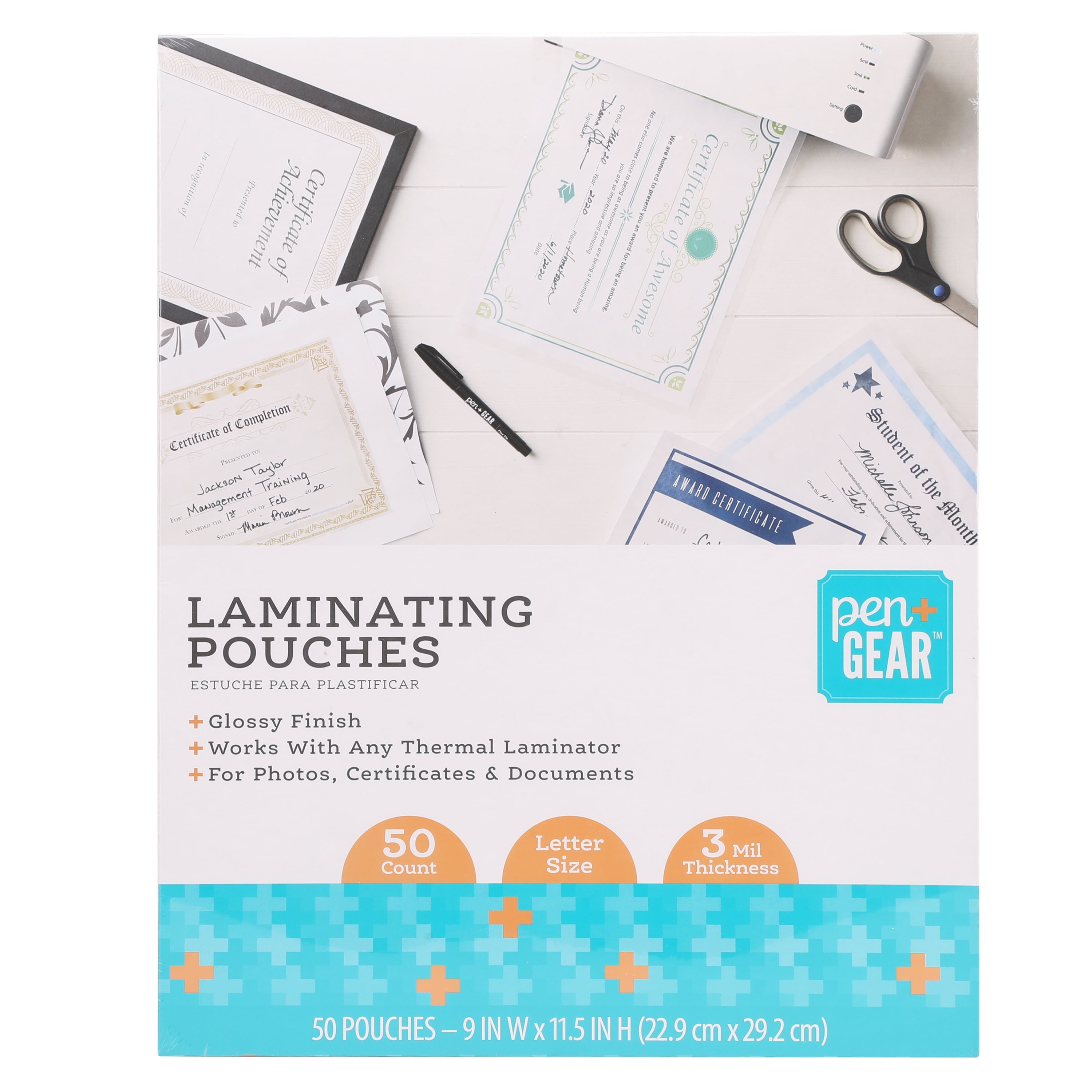 Pen + Gear Thermal Laminating Pouches, 9" x 11.5", Letter Size Sheets, 3 Mil, 50 Count