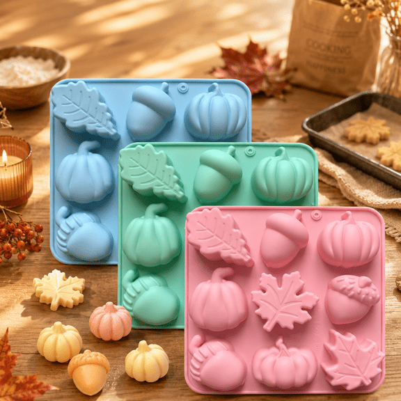 Silicone Molds for Baking 3D Pumpkin Fall Autumn Chocolate Candy Mold