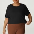 thumbnail image 2 of Dxzfnsa Womens Double Lined Tops Crewneck Short Sleeve Tees Basic Slim Fit T Shirts Y2K Summer Clothes 2026 XL-4XL, 2 of 7