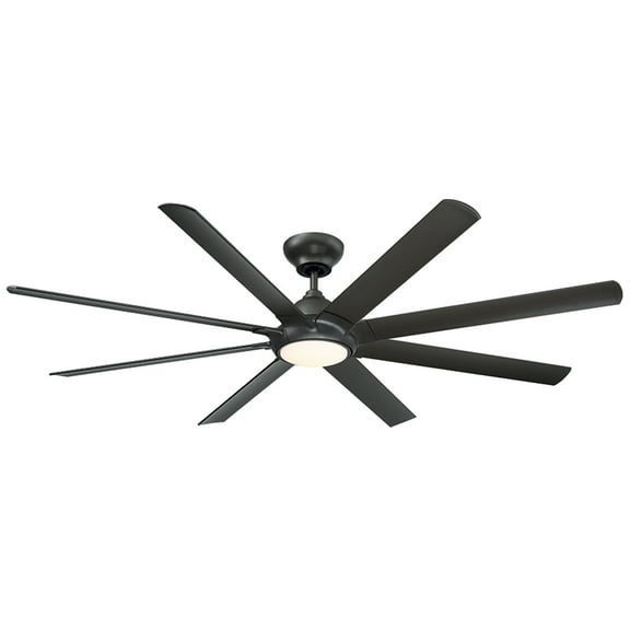 Hydra Indoor and Outdoor 8-Blade Smart Ceiling Fan 80in Bronze with 3000K LED Light Kit and Wall Control