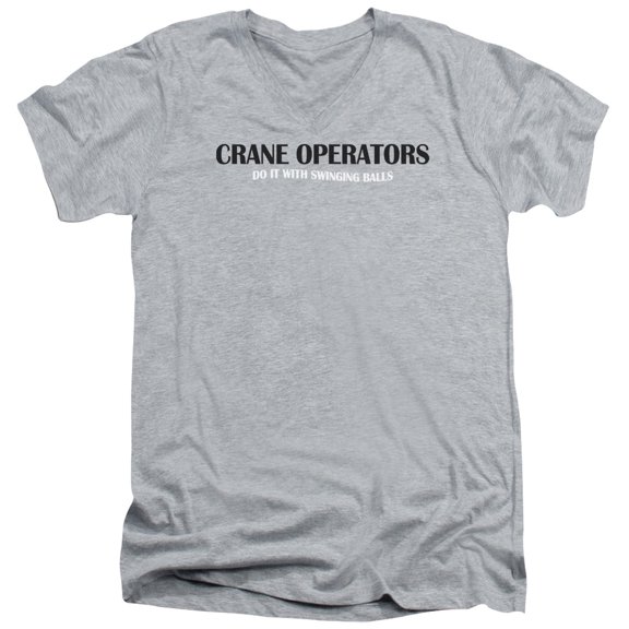 - Crane Operators Do It - Slim Fit V Neck Shirt - X-Large