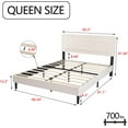 thumbnail image 6 of alazyhome Velvet Upholstered Platform Bed Frame Queen Size with Button Tufting Headboard , Easy Assembly, Beige, 6 of 6