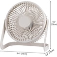 thumbnail image 2 of 5 inch USB Desktop Fan,Small Desk Fan,Mini Table Fan,USB Powered Travel Fans,Personal Air Circulator Fan for Camping Office Home Outdoor,Strong Airflow & Quiet Operation,Rotatable Head,White, 2 of 7