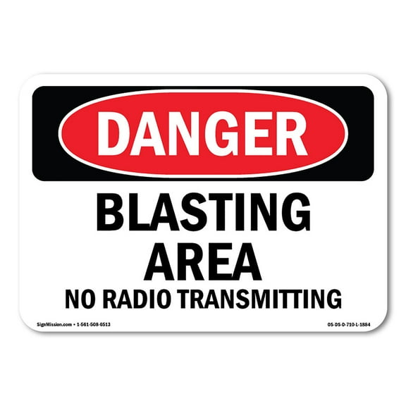 OSHA Danger Sign - Blasting Area No Radio Transmitting | Plastic Sign | Protect Your Business, Construction Site, Warehouse & Shop Area | Made in The USA