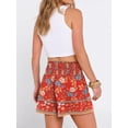 thumbnail image 5 of ANRABESS Shorts for Women Summer Casual High Smocked Waist Wide Leg Lounge Comfy Baggy Shorts 2026 Beach Vacation Clothes Floral Blue Red Medium, 5 of 12