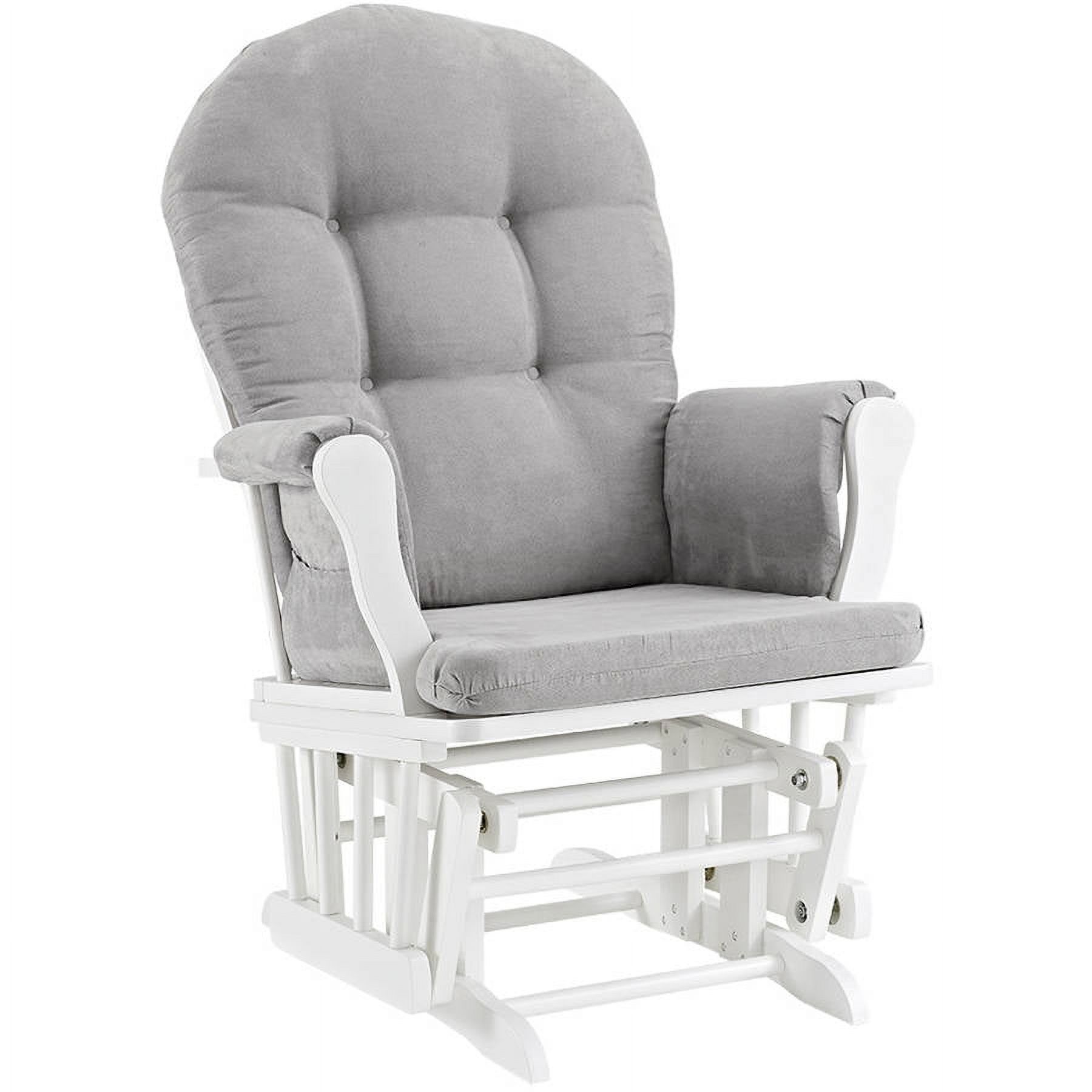 Angel Line Windsor Glider and Ottoman, White Finish with Gray Cushions - image 5 of 6