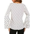 thumbnail image 3 of Women Fashion Loose Polka Dot Long Bell Sleeve Blouse Shirt, 3 of 4