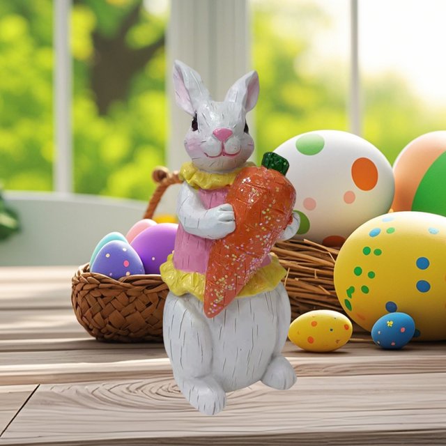 Decoraciones de Pascua, adornos de Pascua, regalos de Pascua, nuevos adornos de jardín de conejo, artesanías de resina decorativas para patio al aire libre, esculturas, adornos de conejo