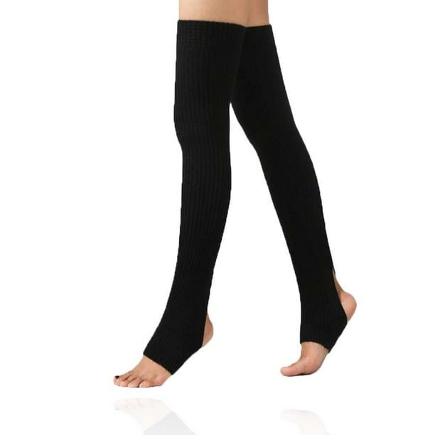 Minnieouse 1 par de calentadores de piernas para mujeres y niñas, medias de Ballet largas sin pies para invierno y otoño Ropa, zapatos y accesorios Miscelánea Negro Minnieouse PS13012-08