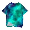 thumbnail image 5 of Odeerbi Toddler Kids Boys Girls Galaxy Gradient Tops Short Sleeve T-shirt Summer Funny Graphic Shirts 3-14 Years Green, 5 of 5