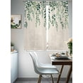 thumbnail image 4 of Green Leaves Sheer Curtains 72 Inch Length 2 Panels Set, Vintage Watercolor Farmhouse Vines Plants Voile Window Treatment Rod Pocket Curtains Sheers Drapes for Bedroom/Living Room/Kitchen 52"x72"x2, 4 of 7
