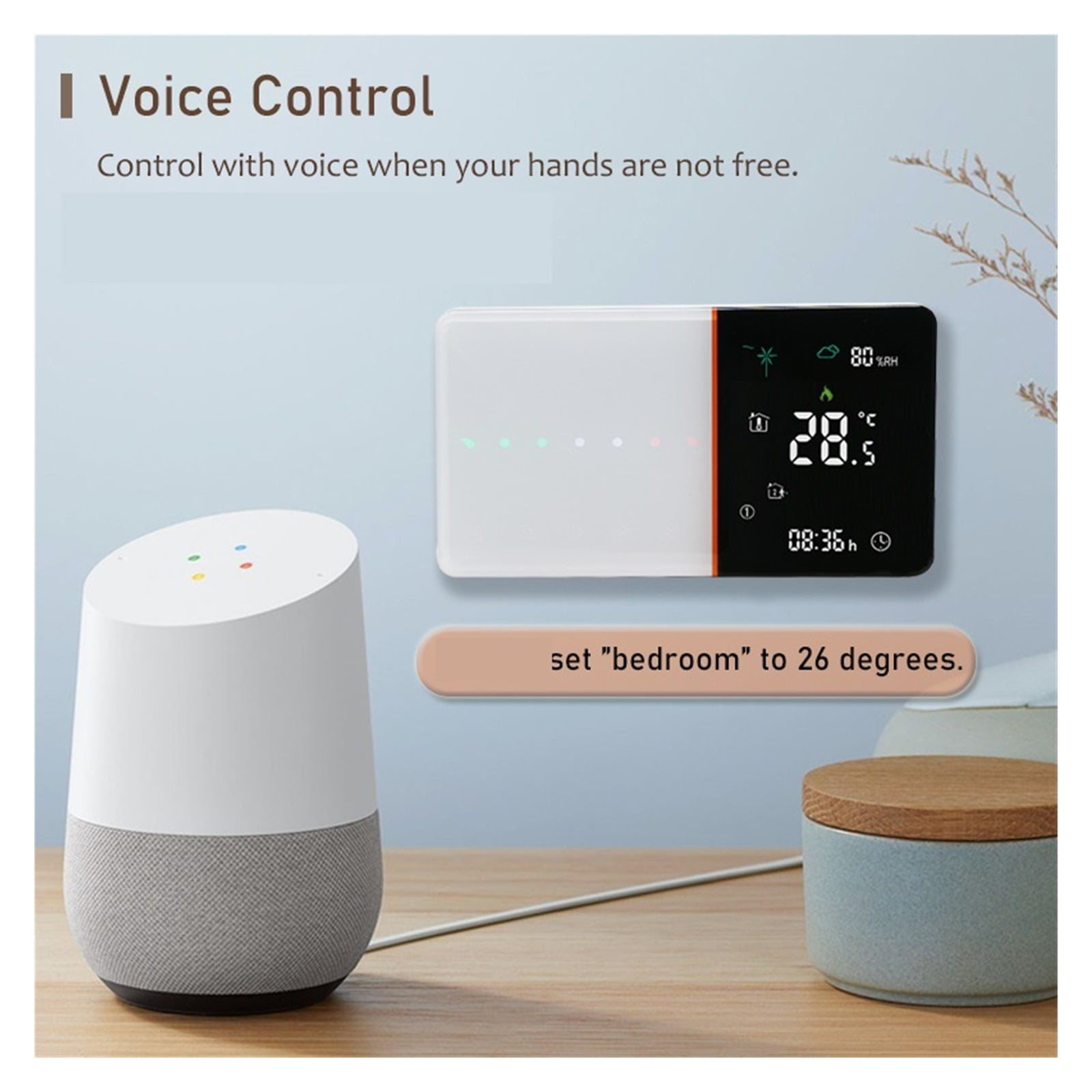 Smart Thermostat For Gas Boiler, Heating Room Wired Temperature Regulator Controller Home Backlight Touch Screen ,Temperature calibrating