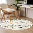 thumbnail image 5 of 3ft Washable Round Rug, Farm Non-Slip Circle Area Rug for Bedroom Bedside, Farmhouse Cartoon Horse Cow Chicken Fence Truck Tree Leaf Soft Indoor Floor Mat for Home Decor, 5 of 9