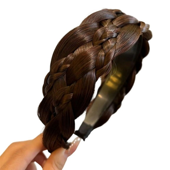 RUISINERY 7 Strands Braided Synthetic Fiber Headband Natural Looking Twisted Braid Hairhoop For Women Secure Comfortable Wear