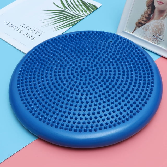 STRANDCHIC Extra Thick Inflated Balance Cushion Wobble Disc for Core Strength Ergonomic Stability Seat Blue