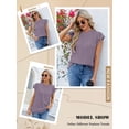 thumbnail image 7 of Nlife Women Ruffle Trimmed Crew Neck 1/4 Sleeve Textured T-Shirt, 7 of 7