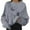Grey, variant on Luwomo Casual Sweatshirts Womens Butterfly Print Long Sleeve Crewneck Pullover Loose Fit Regular Tops Beige,L