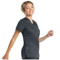 thumbnail image 3 of Landau ProFlex Tailored Fit Comfort Stretch 3-Pocket Scrub Top for Women 4160, 3 of 5