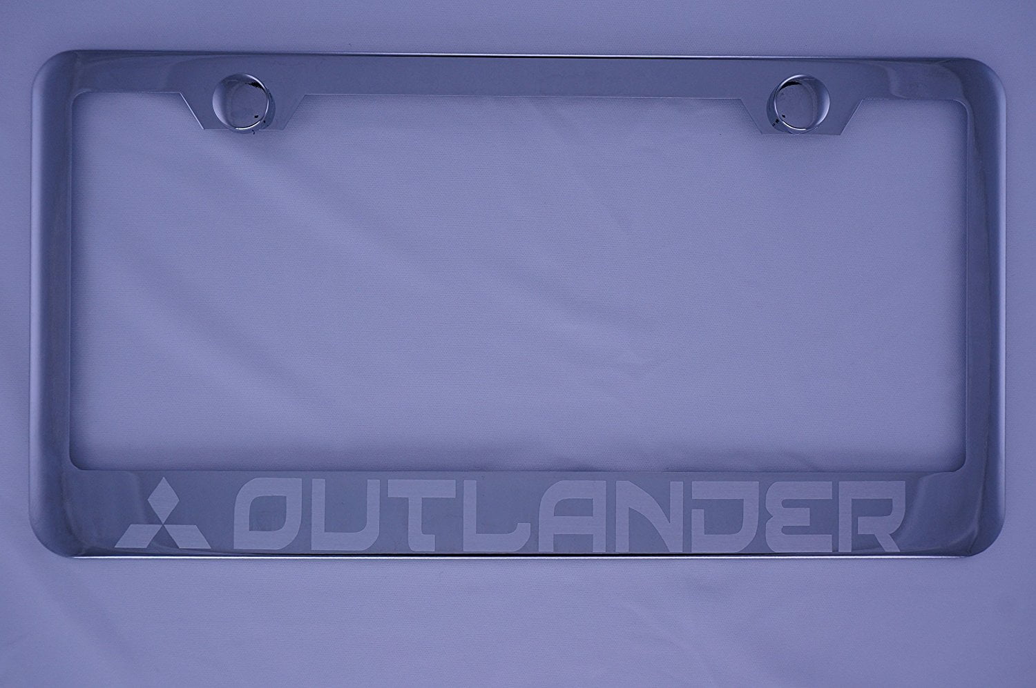 Mitsubishi Outlander Chrome License Plate Frame with Caps, By None