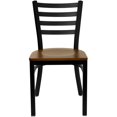 thumbnail image 4 of 2 Pk. HERCULES Series Black Ladder Back Metal Restaurant Chair - Cherry Wood Seat, 4 of 8