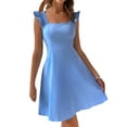 thumbnail image 1 of Lucakuins Vestido de mujer, vestido de verano con cuello cuadrado y espalda descubierta, minivestido de verano para fiesta Lucakuins moda, 1 of 7